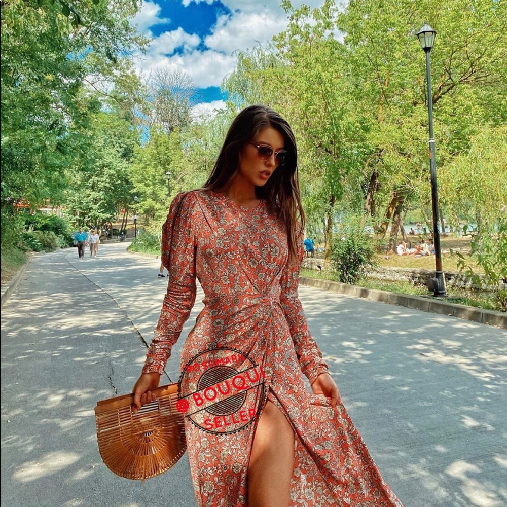 BLOGGERS FAV ZARA FLORAL PRINTED DRAPED DRESS - Picture 2 of 7